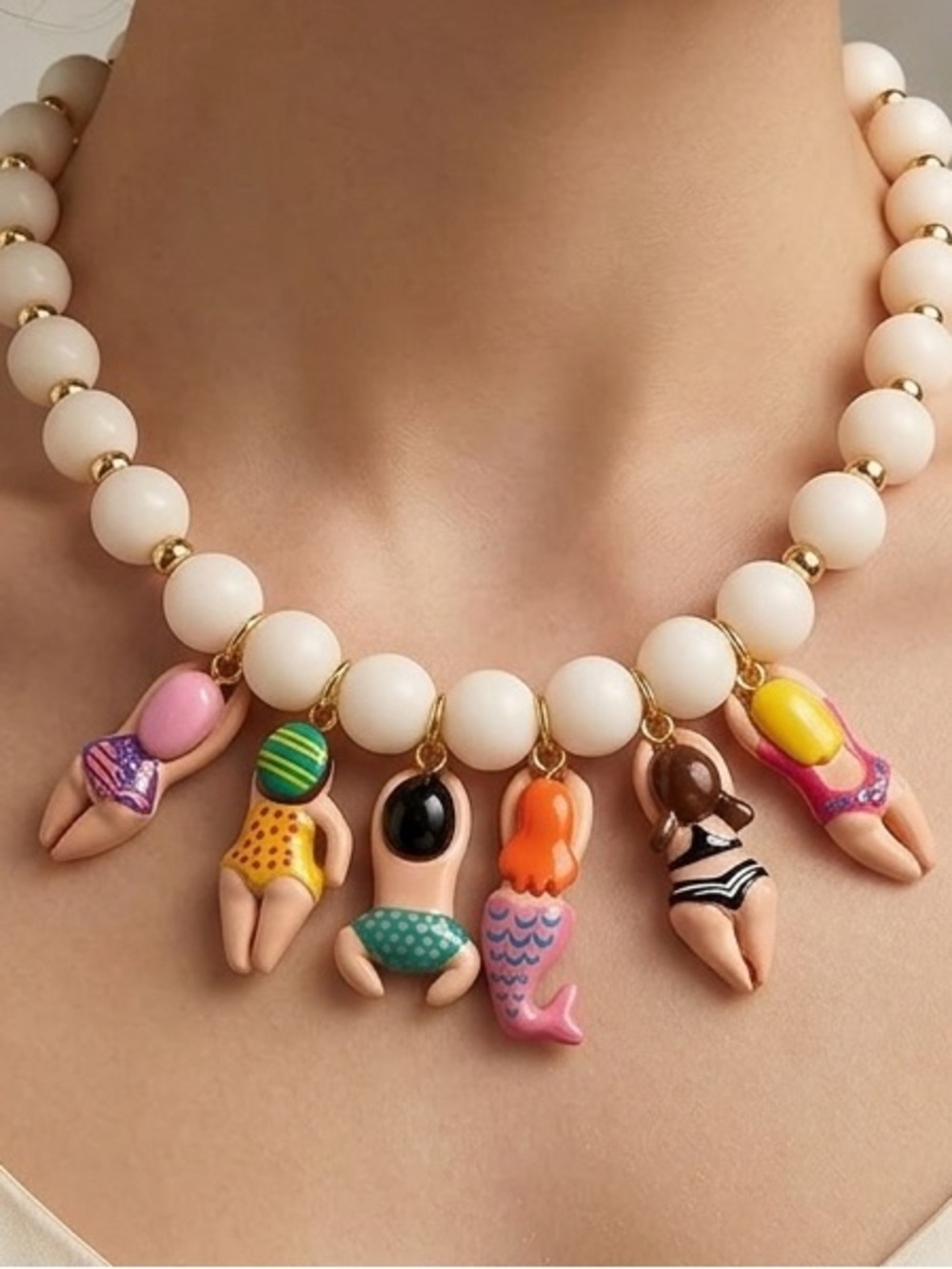 Cute Beach Babes Bikini Girls Necklace